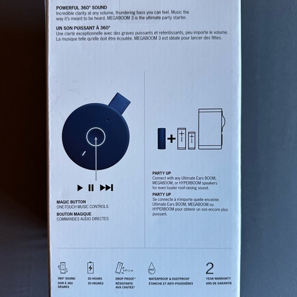 Ultimate Ears Megaboom 3 Blue Speaker BNIB - Picture 3 of 3
